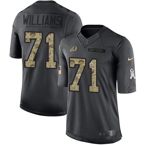 Nike Redskins #71 Trent Williams Black Men's Stitched NFL Limited 2016 Salute to Service Jersey